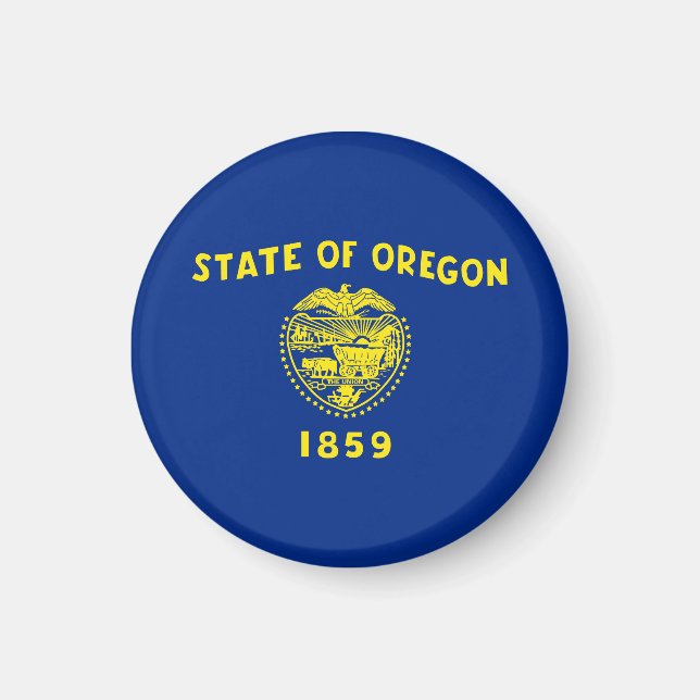 Oregon Statlig flagga Magnet (Framsidan)