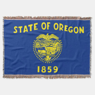 Oregon Statlig flagga Print Patriotic Filt