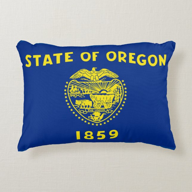 Oregon Statlig flagga Prydnadskudde (Framsidan)