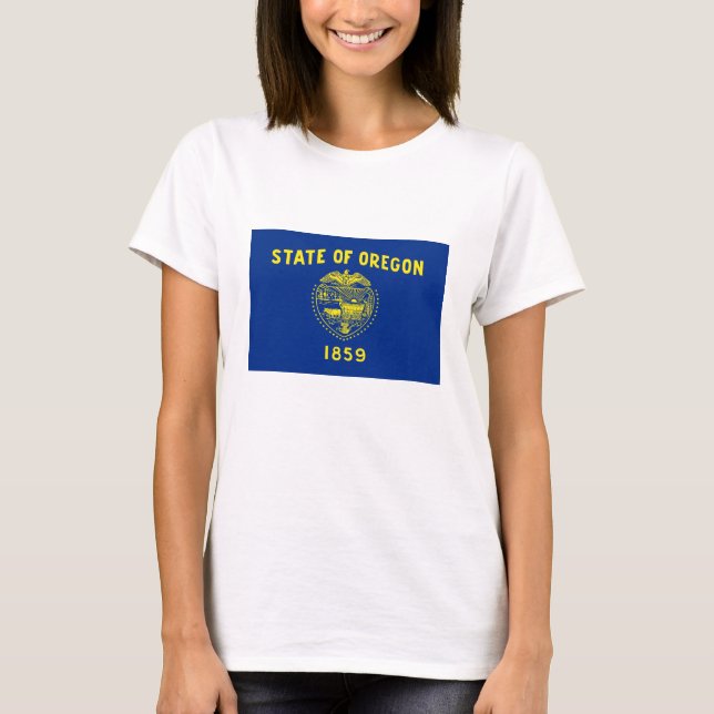Oregon Statlig flagga T Shirt (Framsida)