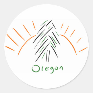Oregon Sticker Runt Klistermärke