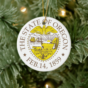 Oregon-tecken Julgransprydnad Keramik