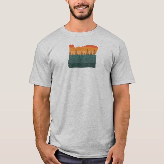 Oregon Träd Silhouette T Shirt (Framsida)