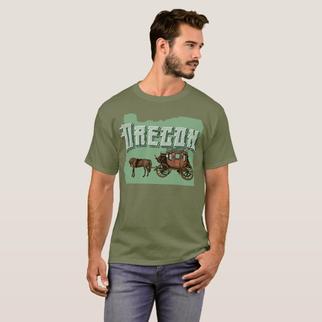 Oregon Trails Wagon T-Shirt (Hel framsida)
