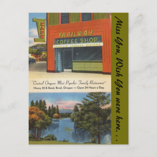 Oregon, trailway Coffee Shop, Bend Vykort