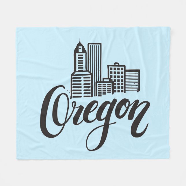 Oregon typografidesign fleecefilt (Framsidan (Horisontell))