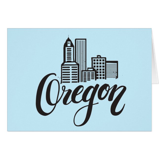 Oregon typografidesign hälsningskort (Framsidan Horizontal)