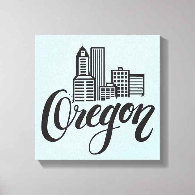 Oregon Typography Design Canvastryck (Framsida)