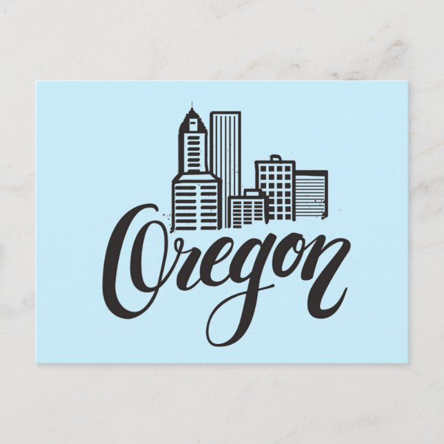 Oregon Typography Design Vykort (Framsida)