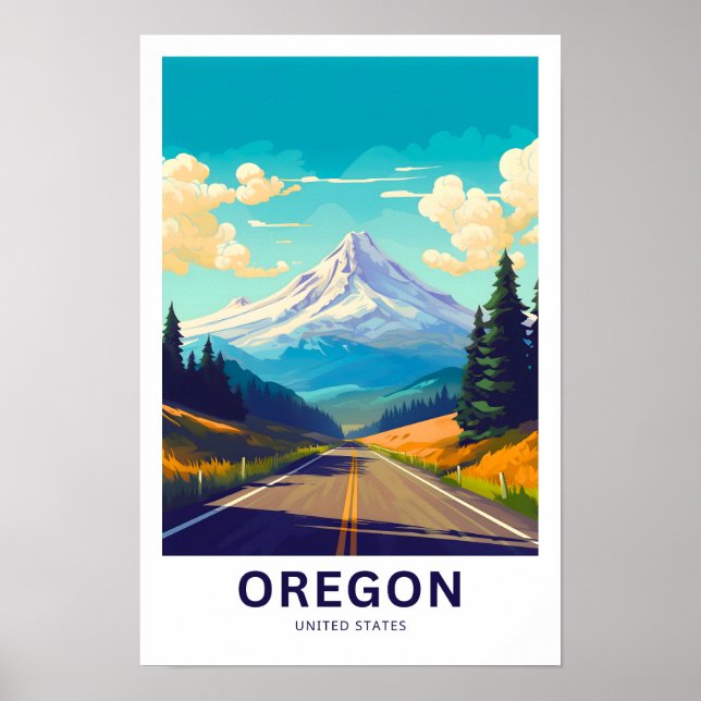 Oregon United Stater Travel Print Poster (Framsidan)