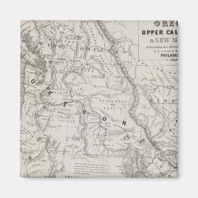 Oregon, Upper Kalifornien och New mexico 2 Magnet (Framsidan)
