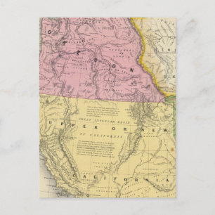Oregon, Upper Kalifornien och New mexico Vykort