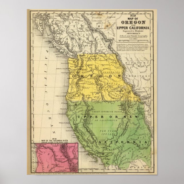 Oregon, Upper Kalifornien Poster (Framsidan)