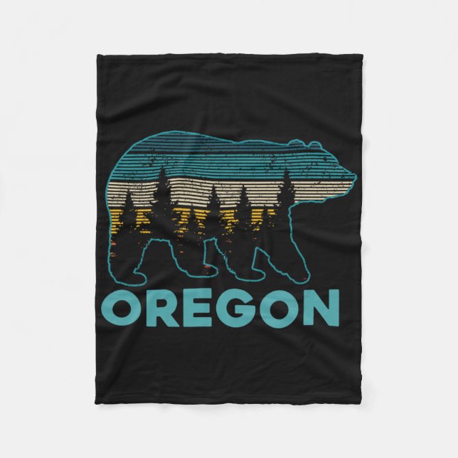 Oregon Usa Grizzly Bear Souvenir  Fleecefilt (Framsidan)