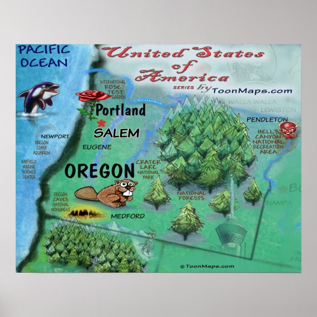 Oregon USA Poster (Framsidan)