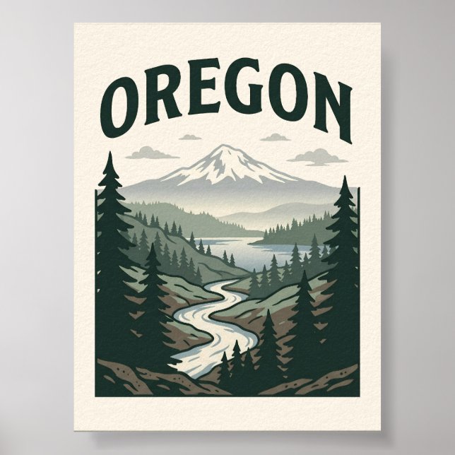 Oregon Vacker Landskap Poster (Framsidan)