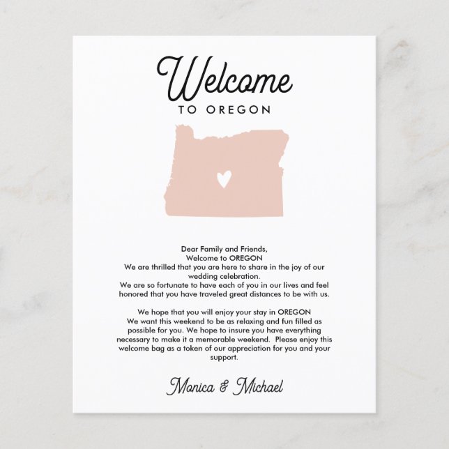 OREGON Välkommen Brev och italienska FÄRG (Framsida)