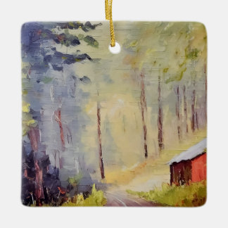 Oregon Valley Barn fine art ornament