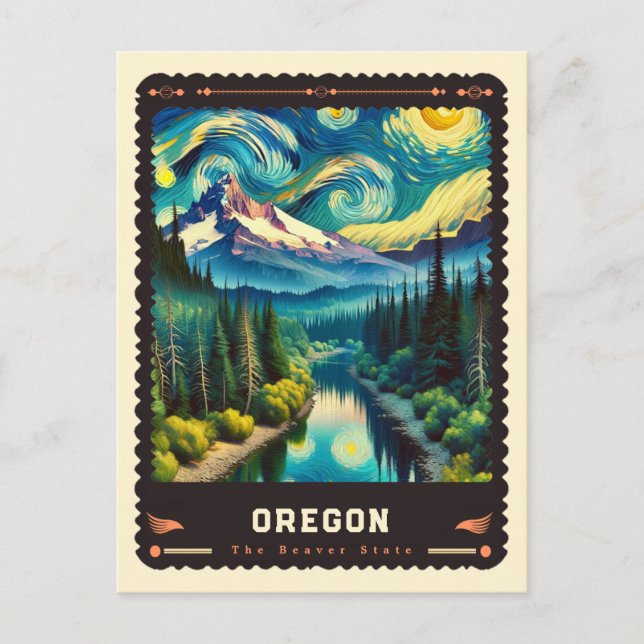 Oregon | Vincent Van Gogh Inspired Vykort (Framsida)