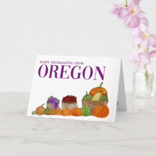 Oregon Watercolor Pumpkins Thanksgiving-kort Kort