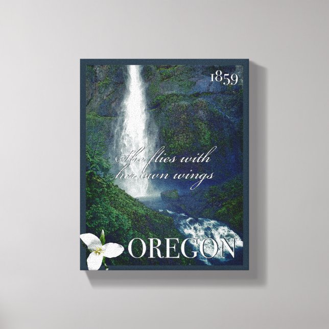 Oregon Waterfall Poster Canvastryck (Framsida)