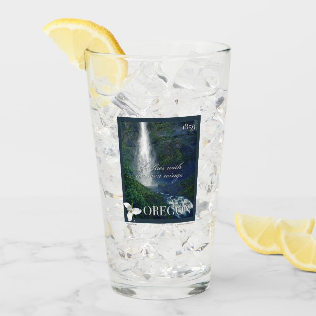 Oregon Waterfall Poster Glaskopp (Framsida Ice)