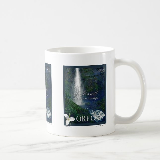 Oregon Waterfall Poster Kaffemugg (Höger)