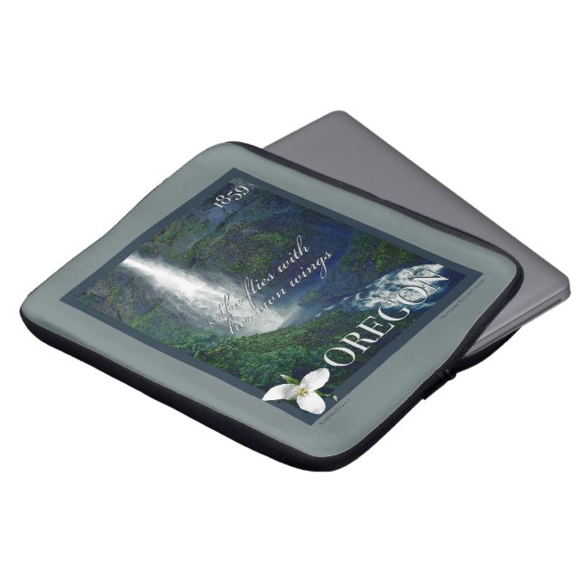 Oregon Waterfall Poster Laptop Fodral (Framsida topp)