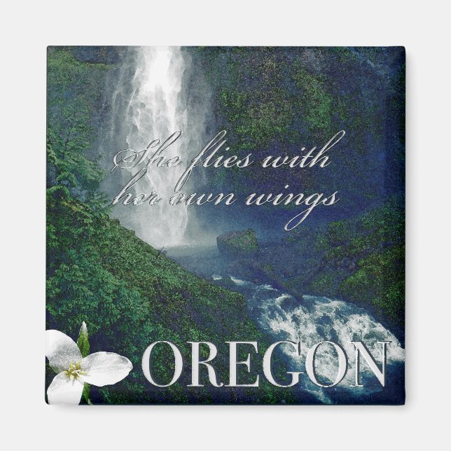 Oregon Waterfall Poster Magnet (Framsidan)