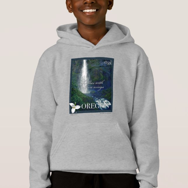 Oregon Waterfall Poster T Shirt (Framsida)