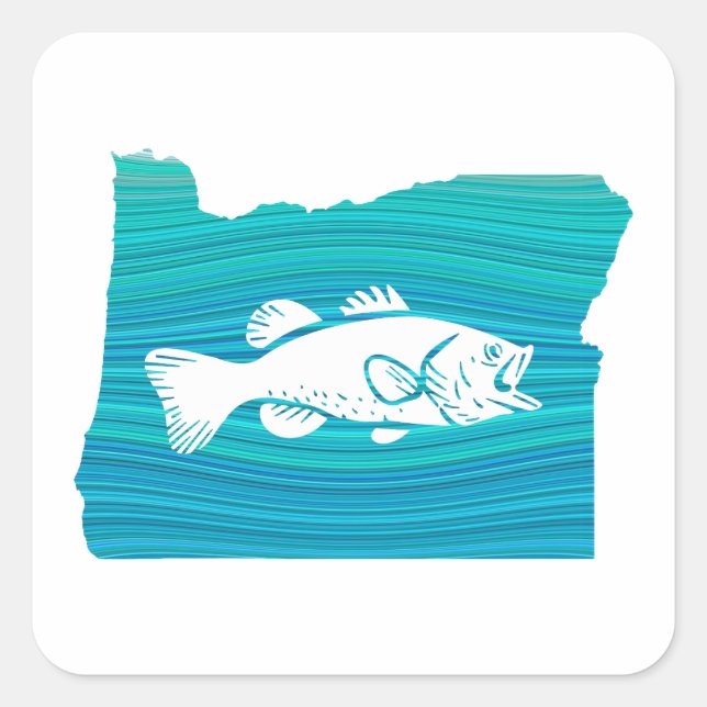 Oregon Wave Fishing Fyrkantigt Klistermärke (Framsida)