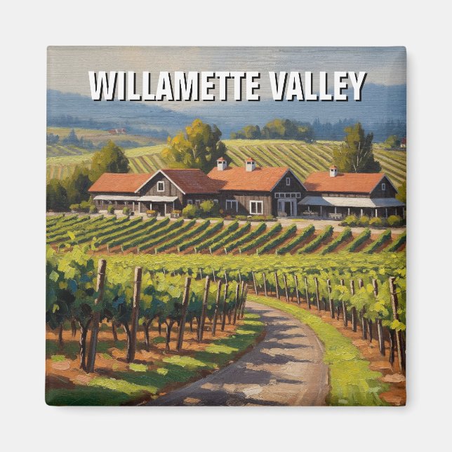 Oregon Willamette Valley Resor Magnet (Framsidan)
