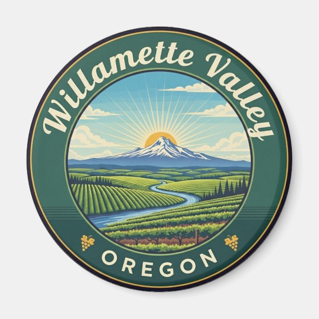 Oregon Willamette Valley Travel Magnet (Framsidan)