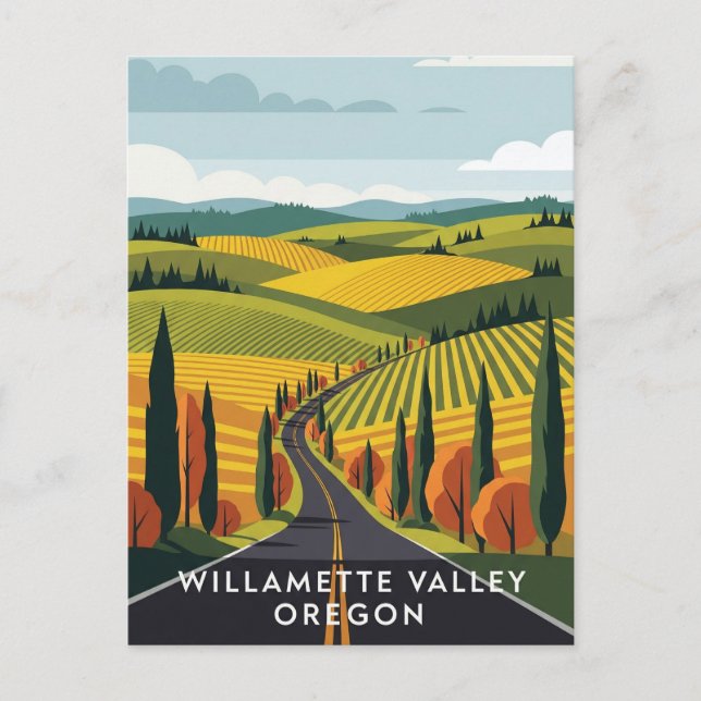 Oregon Willamette Valley Travel Vykort (Framsida)