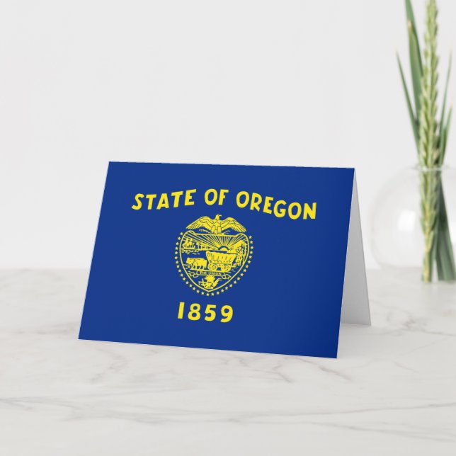 Oregonflagga, Flagga Oregon Kort (Framsida)