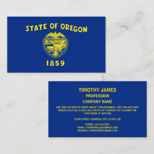 Oregoniska Flagga, Flagga Oregon Visitkort