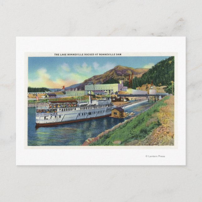 OregonLake Bonneville Steamer Docked vid Vykort (Framsida)