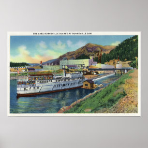 OregonLake Bonneville Steamer som anslutas på Poster