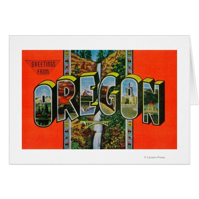 OregonLarge Brev Scenes Hälsningskort (Framsidan Horizontal)