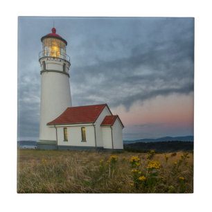 Oregons äldsta fyr vid Cape Blanco State Kakelplatta