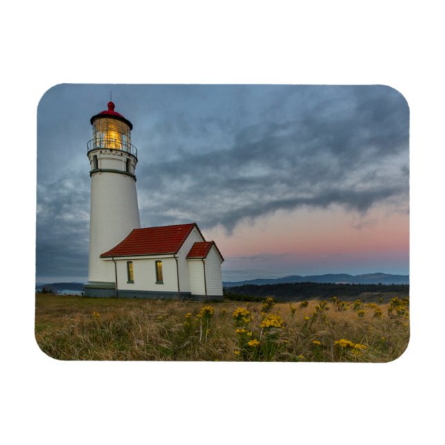 Oregons äldsta fyr vid Cape Blanco State Magnet (Horisontell)