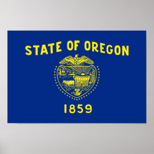 Oregons delstatsflagga poster