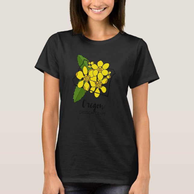 Oregon's Flower the Oregon Grape T Shirt (Framsida)
