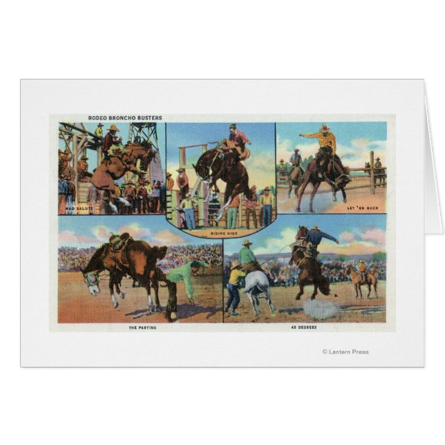 OregonScenia Views of Rodeo Bronco Busters Hälsningskort (Framsidan Horizontal)