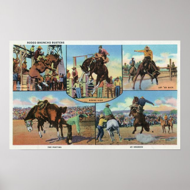 OregonScenia Views of Rodeo Bronco Busters Poster (Framsidan)