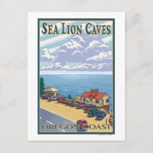 OregonSea Lejon Caves Vintage resor Poster Vykort