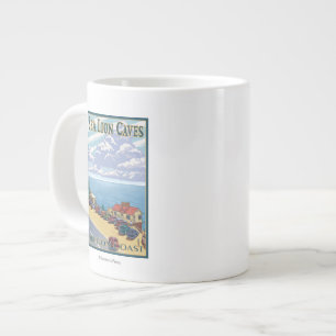 OregonSea Lejonare Caves Vintage resor Poster Jumbo Mugg