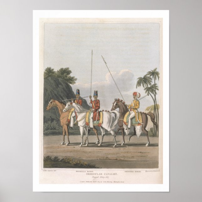 Oreguljär kavallry, Bengal Army 1817, plåt 5 från Poster (Framsidan)