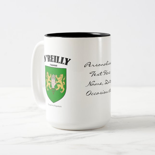 O'Reilly Family Crest, Translation & Meaning Två-Tonad Mugg (Framsida vänster)