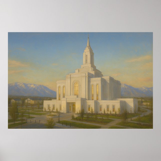 Orem Utah Temple Painting™ LDS Wall Art Poster (Framsidan)